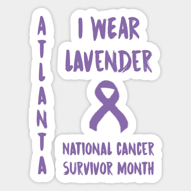 I Wear Lavender  National Cancer Survivor Month June Atlanta Sticker by gdimido
